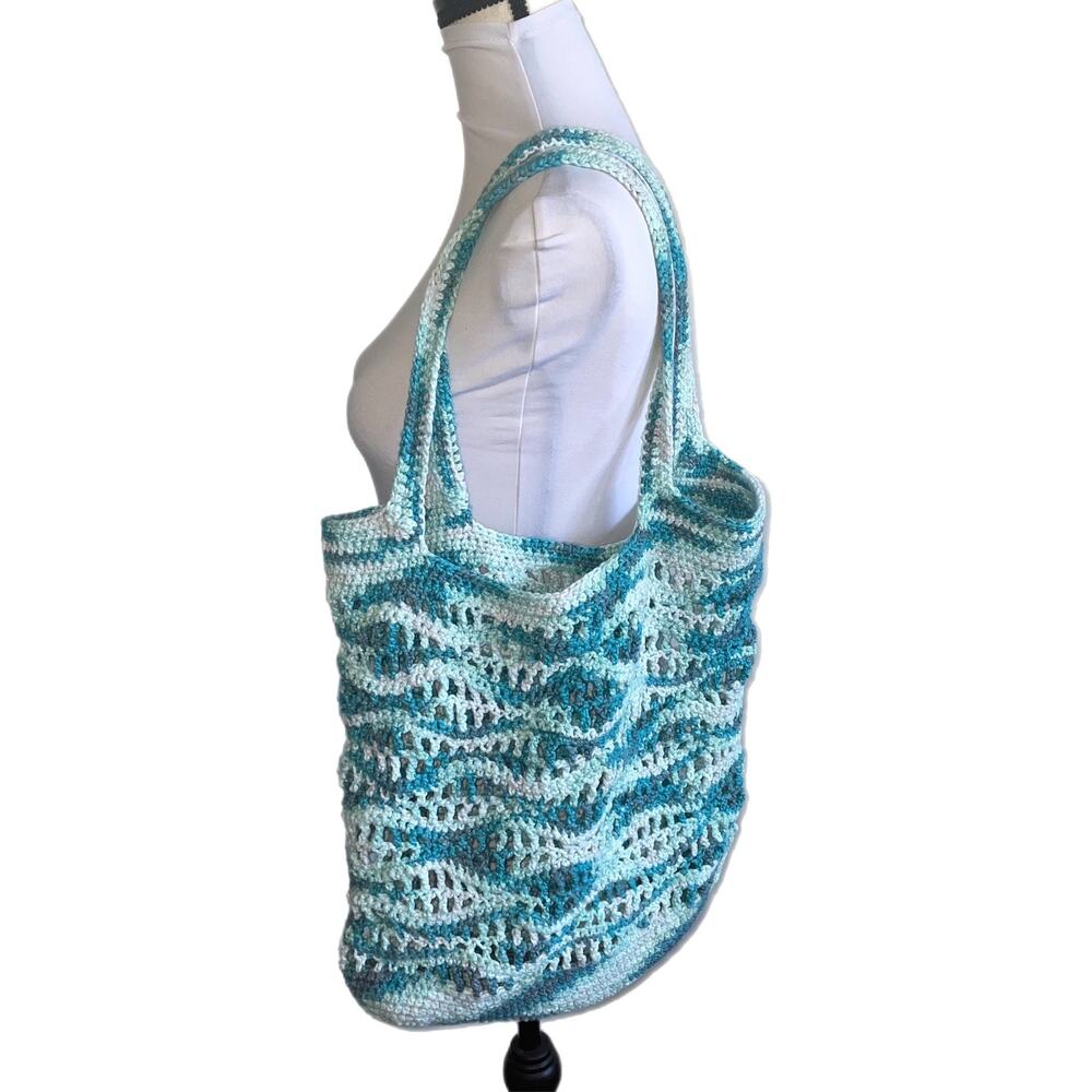 Handmade Crochet Wave Market/Beach Tote Bag